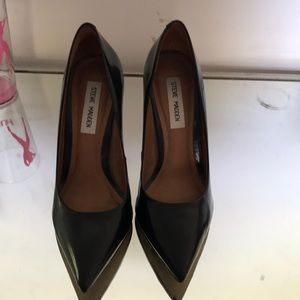 Steve Madden black leather heels